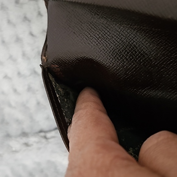 LOUIS VUITTON VINTAGE DAMIER EBENE PORTE TRESOR CANVAS WALLET - Picture 9 of 15